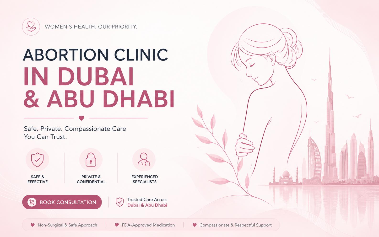 Abortion services in Dubai - private consultation room at Mediclinic Dubai